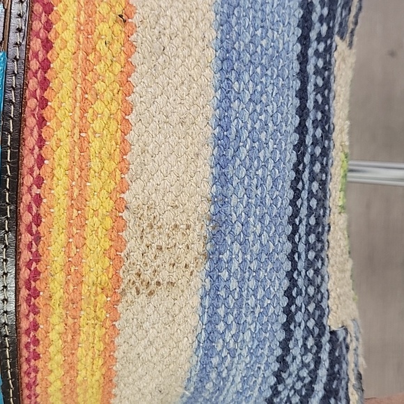 Myra B. Canvas Fringe Leather Crossbody Shoulder Bag - Picture 4 of 12